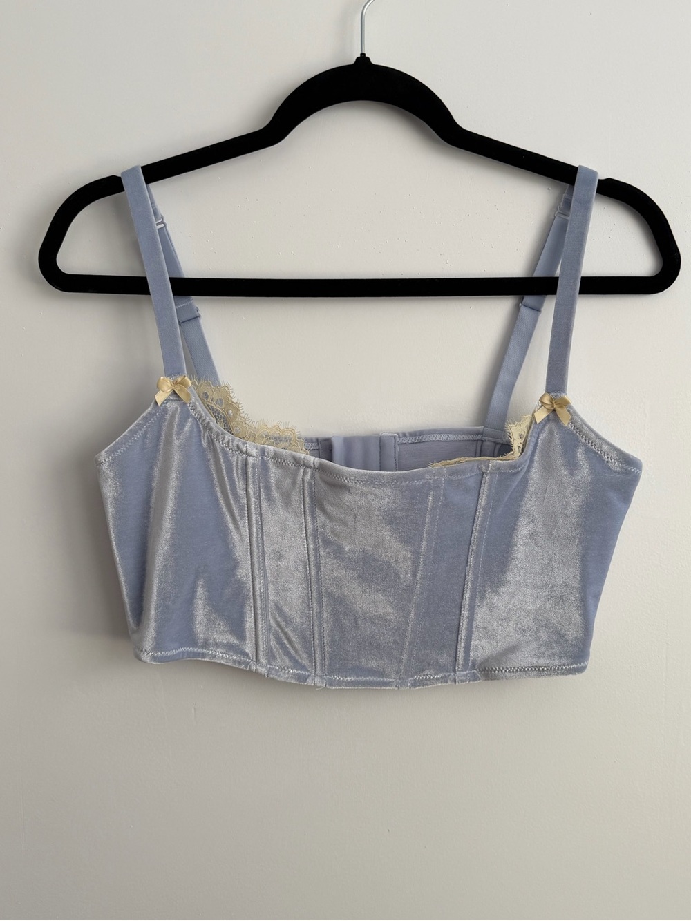 SKIMS Velvet Lace Corset in Periwinkle - Picture 2 of 6